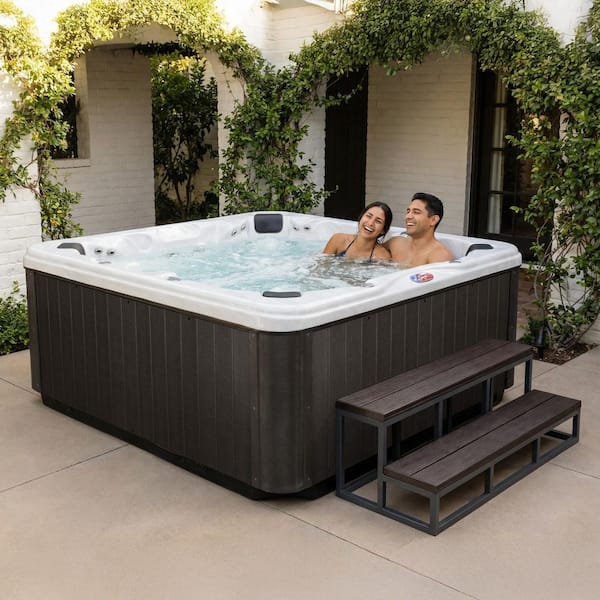 7-Person 45-Jet Premium Acrylic Bench Spa Standard Hot Tub with Ozonator and Bluetooth Sound System