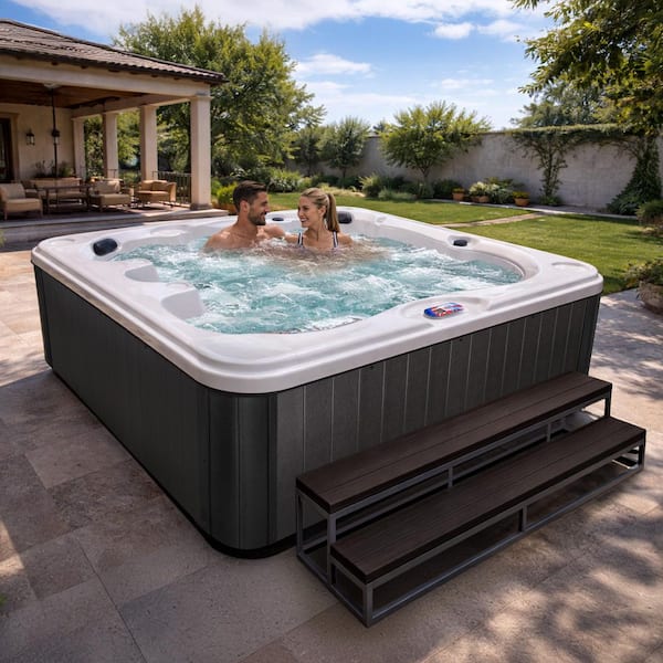 7-Person 40-Jet Premium Acrylic Bench Spa Standard Hot Tub with Ozonator and 5.5kW Heater
